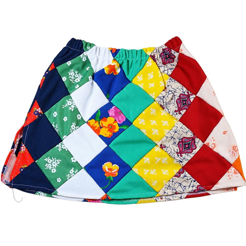 Mamie Ruth Womens M Patchwork Mini Skirt Multicolor Made in USA Boho Festival